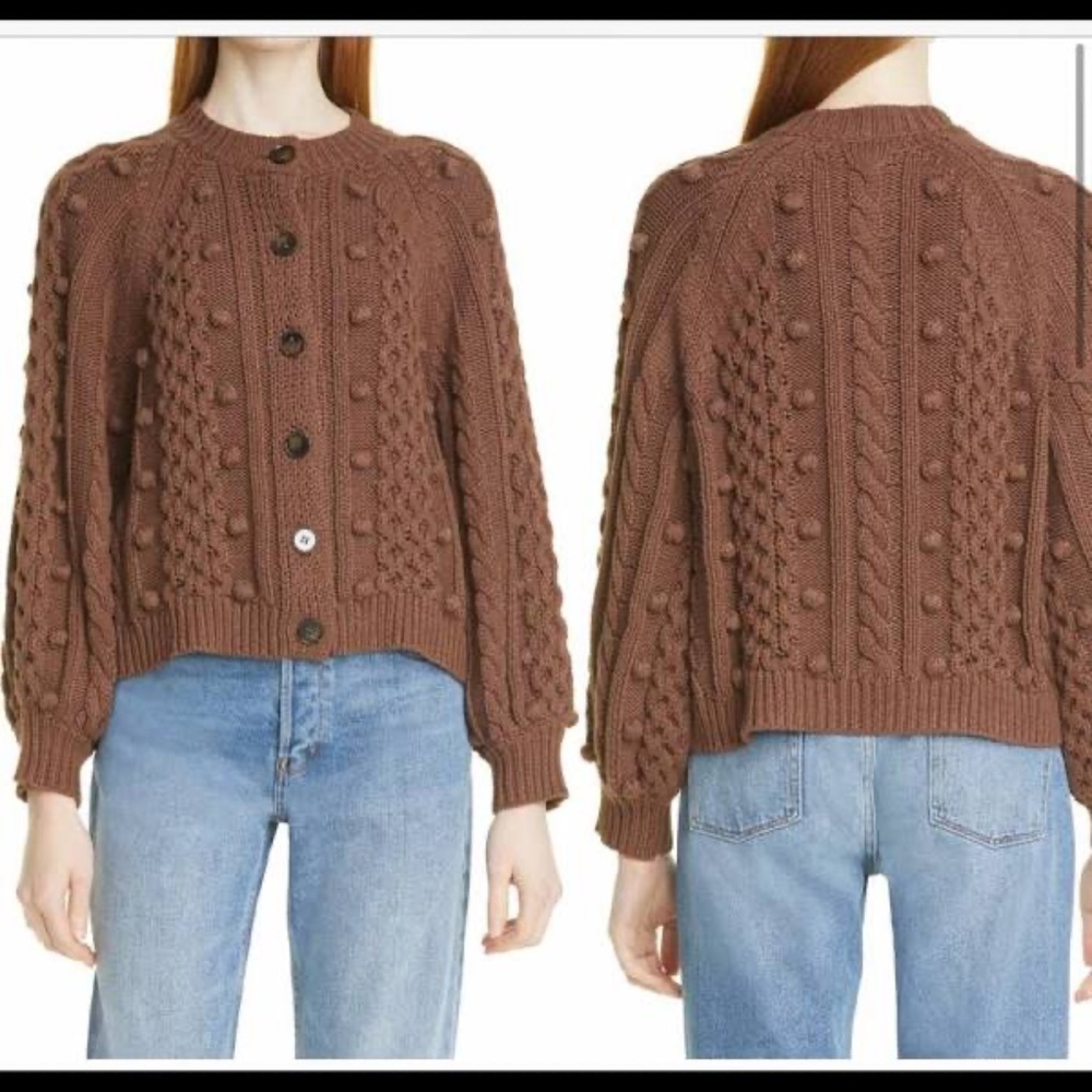 The Great. Mountain Cable Knit Button-Up Sweater NWT 😍